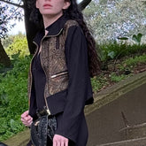 Tribal Crop Zippered Jacket